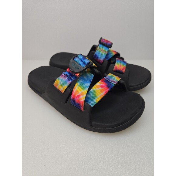 Chaco Kid's Chillos Slide Slip-On Sandals Rainbow Tie Dye Kids Unisex Size K3 - Picture 8 of 12